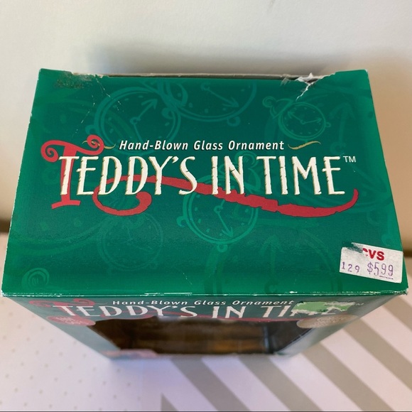 Vintage Hand Blown Teddy's in Time Bear Ornament The 60’s Teddy's in Space - Picture 3 of 7